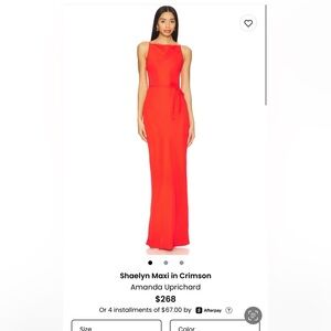 Amanda Uprichard Vibrant Red Maxi Dress